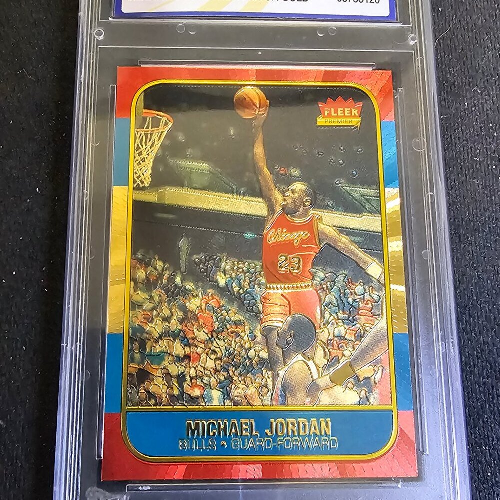 1996 MICHAEL JORDAN FLEER RC 10th annivers. REFRACTOR GOLD GEM mint 10 - Picture 5 of 7